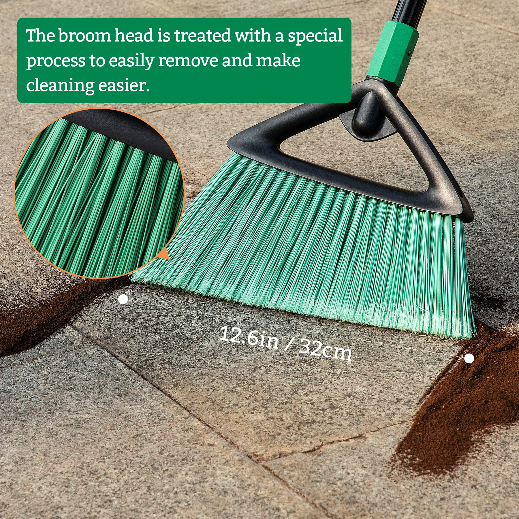 Eyliden 65.5 Long Handle Double-Sided Floor Scrub Brush Triangle Brush -  Professional Outdoor Corner Crevice Cleaning with Stiff Bristles,Applicable