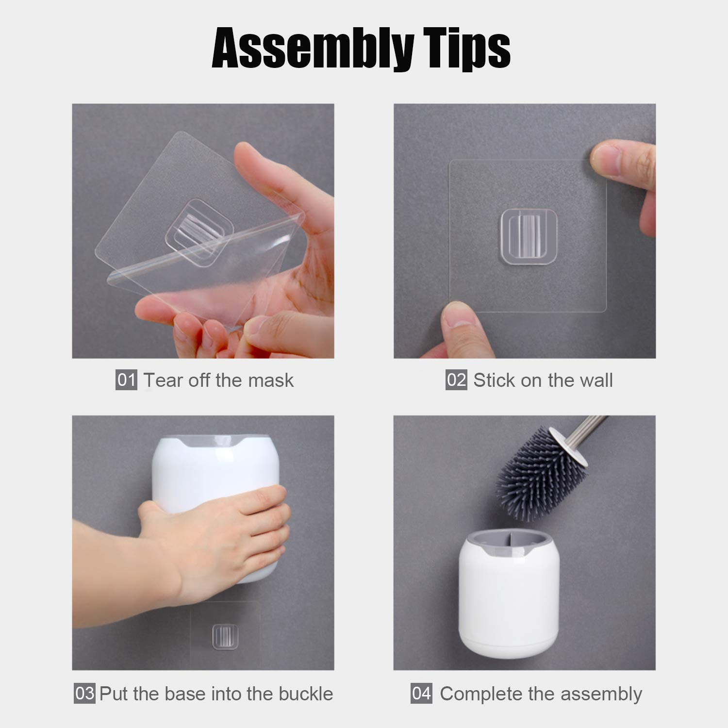 Erreke Silicone Toilet Brush, Stainless Steel Toilet Brush With Holder