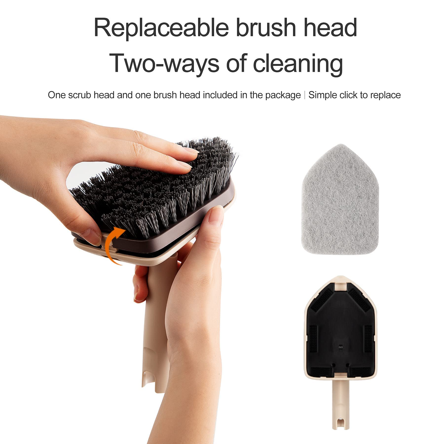 DODOING 2 in 1 Adjustable Floor Scrub Brush Long Handle Scrubber Cleaning  Tile Bathroom Bathtub Long Handle Scrub Brush